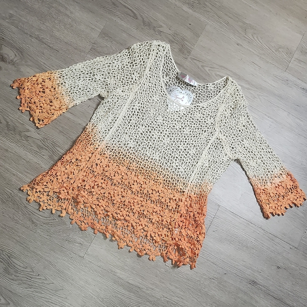 Aqua Blu Ivory Crochet Blouse Closet Clean Out! Bundle and Save!!